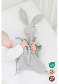 Resim Bebekevi %100 Pamuk Oeko-tex Sertifikalı Müslin Tavşan Uyku Arkadaşı Bebek Uyku Arkadaşı Yeşil Uyku Arkadaşı 