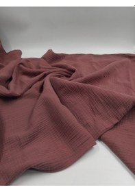 Resim Lüks Müslin Kumaş Koyu Gül Kurusu 