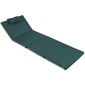 Resim Reyo Şezlong Minderi Kamp Matı Fermuarlı Yastıklı 4 Cm Yeşil 