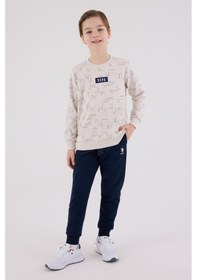 Resim U.S. Polo Assn. Lisanslı Erkek Çocuk Alt Üst 2 Parça Eşofman Takımı Us2230 Taş 