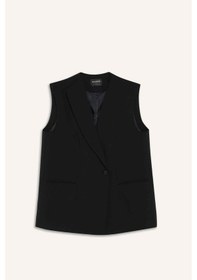 Resim Defacto Regular Fit Ceket Yaka Düğmeli Blazer Yelek F6105ax25aubk81 Siyah 