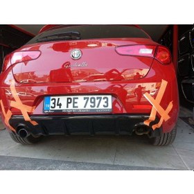 Resim Alfa Romeo Giuletta Difüzör - Çift Çıkış (Plastik) Arka Ek-difüzör 