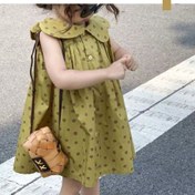 Resim St. Patrick'S Day (Yeşil Şapka Festivali) Kız Giyim Yaz Yeni Sevimli Retro Moda Petal Yaka Ruffle Yaka Kız Elbise Bebek Batı Tarzı Polka Dot Avokado Yeşil Prenses Yelek Etek - Lütfen Satın Almadan Önce Boyut Çizelgesini Kontrol Edin 