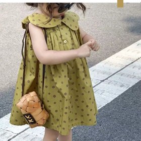 Resim St. Patrick'S Day (Yeşil Şapka Festivali) Kız Giyim Yaz Yeni Sevimli Retro Moda Petal Yaka Ruffle Yaka Kız Elbise Bebek Batı Tarzı Polka Dot Avokado Yeşil Prenses Yelek Etek - Lütfen Satın Almadan Önce Boyut Çizelgesini Kontrol Edin 