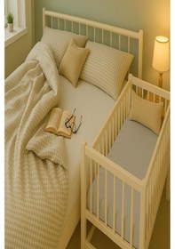 Resim 3 Adet 70 X 120 X 20 Cm Anne Yanı Lastikli Penye Kumaş Bebek Çarşafı 