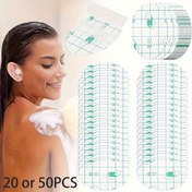 Resim 20 veya 50 Adet Tek Kullanımlık Şeffaf Su Geçirmez Kulak Stickerları - Yüzme, Sörf Yapma ve Banyo İçin Çok Boyutlu Açık Renkli Kulak Koruma - Su Aktiviteleri Sırasında Kulakları Kuru Tutun, Yüzme Gereçleri, Izgara Desen Tasarımı, Kolay Uygulama, Cilde Uygun Malzeme, Sörf Aksesuarları, Rahat Oturma, Fitness Meraklıları 