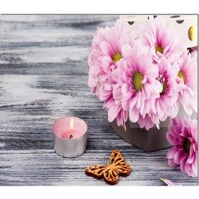 Resim Olinpa Cam Ocak Arkası Koruyucu | Çiçek Desenli 