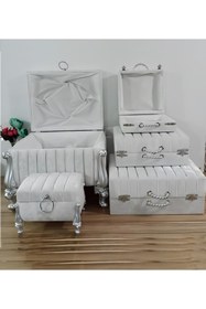 Resim Sonem Çeyiz Sandık Gelin Damat Bavul Çanta Nişan Çeyiz Sandığı 5li 0598 