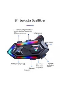 Resim Krm2 Rgb Motosiklet Sürücüleri İçin Ipx6 Özellikli İnterkom Kablosuz Bluetooth Kulaklık 