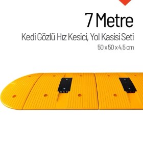 Resim İleri Trafik Kedi Gözlü Plastik Yol Kasisi Kapaklı Set - 7 Metre 