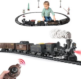 Resim Elektrikli Tren Seti Uzaktan Kumanda, Duman, Işık ve Ses Efekti, Vagonlar ve Raylar, 3+ Yaş 
