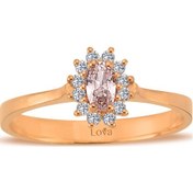 Resim Lova Pırlantalı Oval Morganit Anturaj Yüzük - 1070165 