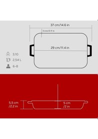 Resim Lava Fırın Tepsisi Dikdörtgen Kırmızı 22 X 30 Cm Diğer 