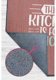 Resim Homshtag Bu Mutfak Dans Etmek İçin Pembe Renk Mutfak Temalı Minimal Halı Çok Renkli 