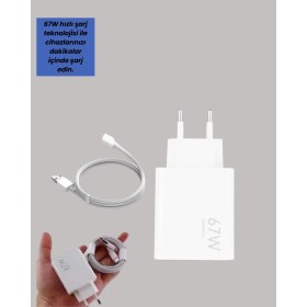 Resim Mey Ithalat® Güvenli ve Hızlı Şarj Için 67W Turbo Adaptör Type-C Kablo ile 