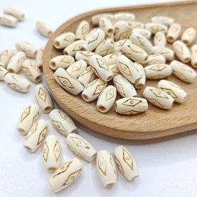 Resim 100 Adet Sıcak Damgalı Elmas Oval Ahşap Boncuklar 8*15mm Doğal Ahşap Aralayıcı Boncuklar, Bileklik ve Kolye Aksesuarları için DIY Takı Yapımı 