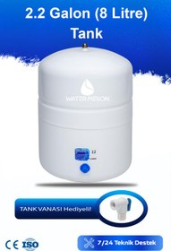 Resim Su Arıtma Cihazı Metal Genleşme Tankı Standart 8 Lt Su Arıtma Deposu Tank Vanası Hediyeli 