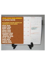 Resim Ocak 2026 - Aralık 2026 Yılı Masa Takvimi 12 Yaprak Hicri Dini Günler Resmi Tatiller 