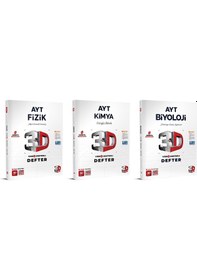 Resim 3d Yayınları 2024 Ayt Fizik + Kimya + Biyoloji Video Destekli Defteri Seti 3 Kitap 
