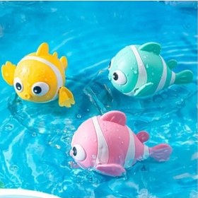 Resim Kurmalı Balık Bebek Banyo Oyuncağı Mavi - Pembe - Sarı 