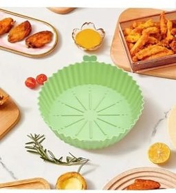 Resim Tinky Winky Airfryer Silikon Pişirme Kabı Hava Fritözü Kalıbı Airfrey Airfray Airfrayer Pişirme Kağıdı 21 Cm Yeşil 