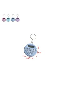 Resim Mavi Yuvarlak Mini 8 Haneli Hesap Makinesi Anahtarlık 1 Adet Ebat: 5 CM x 5 CM 