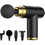 Resim BUFFER® 4 Başlıklı USB Şarj Olabilen Masaj Tabancası 