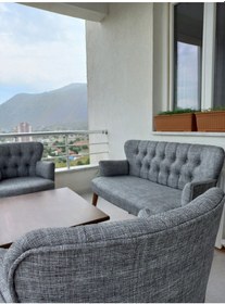 Resim Azra Mobilya Çay Seti Koltuk Takımı - Keten Kumaş - Ahşap Ayak - Gürgen Iskelet - Açık Gri Açık Gri 