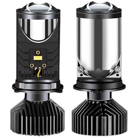 Resim Synodicmonth Y9 H4 Led Projektör Far Projektör Lens Fan Soğutmalı Otomobil Hi Lo Beam Ampul 