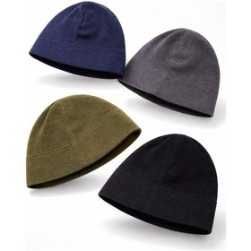 Resim Erkek Single Sword Çift Kat Polar Kışlık Soğuktan Koruyucu Bere 4 Lü Füme 