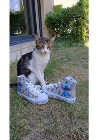 Resim Scarpe Magiche Stitch Dijital Baskılı Kız Çocuk Ayakkabısı 31-35 Numara Arası Işıksızdır Gümüş 