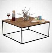 Resim Poly Orta Sehpa Metal & Orta Masa Kafkas Meşe / Metal Ayaklı 