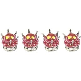 Resim Xiyu Shop Taç 9 Tarzı Et 3 Renk Taç Tarzı Oto Tekerlek Kök Hava Valfi Toz Kapakları Araba Lastiği Hava Valfi Kök Kapakları Araba Motosiklet Için Evrensel (Yurt Dışından) 