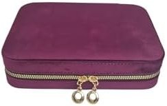 Resim Büyük Boy (14×21) Kadife Düzenleyici Takı Saklama Kutusu Seyehat Çantasi Ahşap Kasa 