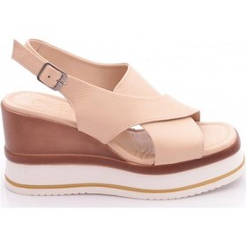 Resim Dgn 722-24170 Kadin Mega Kalin Taban Sandalet Bej 
