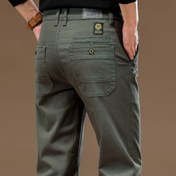 Resim Moda ve Trend Erkek Pamuklu Elastik Düz Renk Pantolonlar - Rahat ve Dayanıklı Günlük Kıyafet Batı Tarzı Pantolonlar - Günlük Kıyafet İş Resmi Giyim için Uygun, Çok Renkli Moda Tasarımı, Dört Mevsim için Uygun 