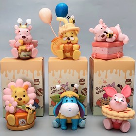 Resim 1 Adet Disney Winnie the Pooh & Piglet Dekoratif Süs - Klasik Karikatür Plastik Figür Çiçek ve Balon Tasarımlı, Oturma Odası, Yatak Odası, Mutfak Dekoru için Rastgele Seçim - Disney Hayranları İçin Mükemmel Hediye, Disney Dekoru 
