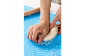 Resim Gampus Yuvarlak Yapışmaz Premium Kalite Ölçülü Silikon Hamur Açma Matı 30CM /kek Pasta Pişirme Kağıdı Işlev 
