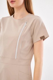 Resim Bayi | K I E V | Paçası Lastiksiz Kum Beji Lüks Likralı Hemşire Üniforması - XL 