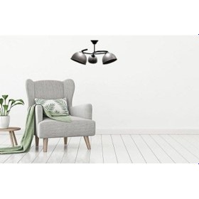 Resim Riolight Retro,rustik,vintage Siyah Gövde Gri Başlık 3xe27 Duylu Siyah 