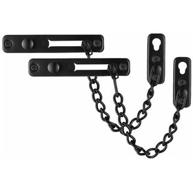 Resim 2'li Paket Siyah Kapı Zinciri, Hırsızlık Önleyici Yaylı İtme Kilidine Sahip Paslanmaz Çelik Kapı Koruyucusu, Mat Siyah 