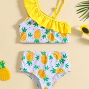Resim Çapraz Sınır Özel Tedarik Çocuk Bebek Kız İki Parçalı Ananas Baskılı Kız Mayo 