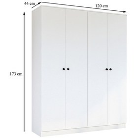 Resim Metalia Gm 052 4 Kapılı Düğme Kulplu Gardrop 