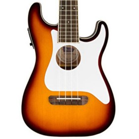 Resim Fender Fullerton Strat Uke Elektro Concert Ukulele - Sunburst / Walnut 