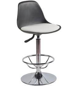 Resim Ofiscombin Ofis Büro Mutfak Yüksek Sırtlı Amortisörlü Pistonlu Bar Tabure Beyaz Deri 00047499837 