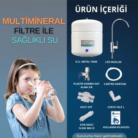 Resim 13 Aşamalı 8 LT Kapalı Oval Kasa Pompasız Su Arıtma Cihazı 