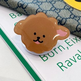 Resim GongtuShop A2 Kahverengi Köpek Stili Evrensel Sevimli Ins Çiçek Ayı Düzensiz Katlanabilir Stand Tutucu iPhone Redmi Huawei Samsung Için Cep Telefonu Braketini Genişletiyor (Yurt Dışından) 