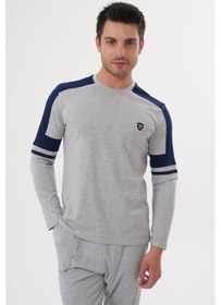 Resim Mecit 2990 Erkek Gri Uzun Kollu Pijama Takımı Gri 