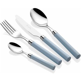 Resim Rivadossi Simple Mavi 24 Parça Çatal Kaşık Bıçak Takımı Mavi 