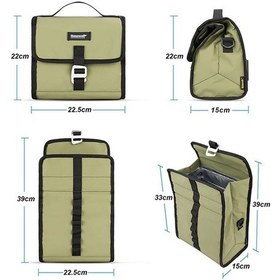 Resim Sones Rhinowalk Rk9107 Yağmur Kapaklı Katlanabilir Genişleme Termal Bisiklet Çantası Mat Yeşil 